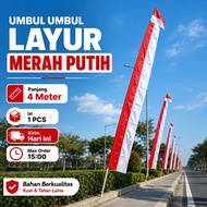 MERAH Red and White Lacquer Flag 4 Meters 1 PCS August Bandir 17 August Decoration