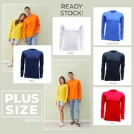 [Plus Size] LeFonse Unisex 100% Cotton Long Sleeve T Shirt Baju Lengan Panjang Lelaki Perempuan [RC05]