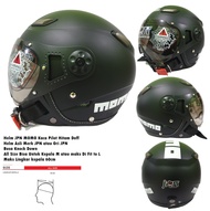 Skuterhelm91 Helm Bogo Dewasa Retro Klasik Kawai atau Monsa Vintage KP 08 JPN MOMO Kaca Pilot Hitam 
