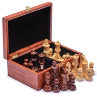 Staunton Tournament No. 6 Chessmen with 2 Extra Queens and Wooden Box, 3.9-inch Kings