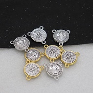 St Benedict Exorcism Medal 5pc - Catholic Protection Jewelry Set, Rosary Connectors DIY Cross Beads