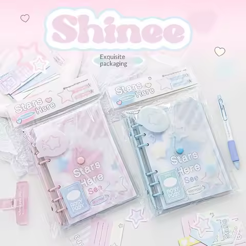 Hot RosyPosy Shinee Aesthetic Star Loose Leaf Notebook Full Color Inner Pages Special Shaped Cover D