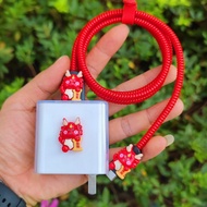 Cartoon Shell Data Cable Protector Case for Samsung S23 S24 S24+ S24 Ultra Compatible with 25W 45W C