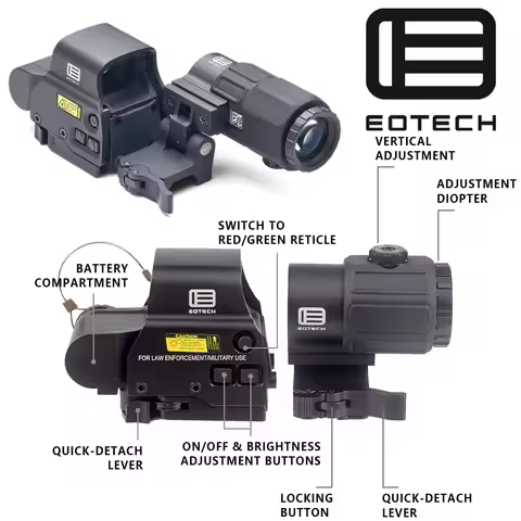 Eotech G33 G43 G45 Sight Fixed 3X 5X Magnifier Scope 551 552 553 558 Holographic Collimator Red Dot 