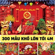 Holiday Event Decoration CNY 2026, Polyester bacdrop Canvas Painting Backdrops in Many Designs, Size