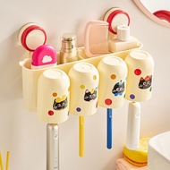 Suction Cup Toothbrush Rack Wall-Mounted Dopamine Toilet Tooth Cup Toothbrush Rack