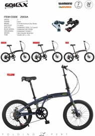 [Limited Time Sales] Gomax 16" &amp; 20"(New Version 20" Disc Brake,New Design) Folding Bike Shimano Tourney TZ 1X7speed