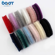 L-20718-709 10yards 3/4''(20mm) Bilateral skirt Solid color elastic folds hair band girl DIY handmad