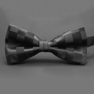 Bow tie, black bow tie, chess motif, imported
