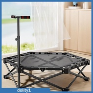 [Dolity1] Foldable Trampoline Versatile with Adjustable Handle Toy Jumping Mat Mini Trampoline for P