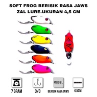 SOFT FROG FILLED WITH JAWS ZAL LUR FLAVOR SIZE 4.5CM. SOFT FROG SOUND JAWS. SOFT FROG FILLED.