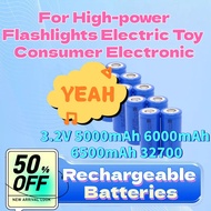New LiFePO4 Rechargeable Battery 3.2V 5000mAh 6000mAh 6500mAh 32700 for High-power Flashlights Elect