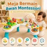 Baby Activity Table Montessori Educational Toys Spinning Fishing Pool Xylophone for 1 Year Old Child