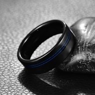 Bonlavie Elektrik 8Mm Hitam Digilap Gitar Biru Stringstungsten Keluli Cincin Fesyen Cincin Band Perkahwinan Cincin untuk Lelaki Saiz 7-12