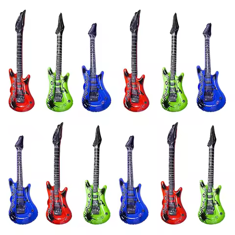 PVC Guitar Microphone Balloon Rock Star Inflatable Musical Note Piano Balloons instrument Kids Adult