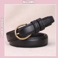 Fashion Women's Belt Plain Basic Porous Belt PU Leather Versatile Belt Tali Pinggang