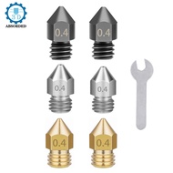 7PCS Hardened Steel Stainless Brass Nozzle 0.4 mm/1.75 mm 3D Printer MK8 Nozzles for Makerbot CR 10 