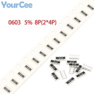 100pcs 0603 Network Resistor 5% 8P 0~1M 0 1 2.2 3.3 6.8 10 20 56 120 200 510 680 1.2K 15K 30K 68K 10
