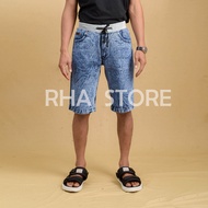 Yj Jeans Celana Pendek Pria Rib Jeans Warna Snow Blue