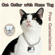 Cat Name Tag Customized Pet Name Tag Cat 2.9cm ID Tag Cat tag Pet Anti Lost Tag Engraved Name Tag Si