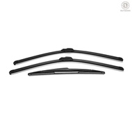 3pcs Front Rear Windshield Windscreen Wiper Blade Set Replacement for Peugeot 206 98-10