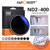 K&F ND2-400 Lens Fiter ND2 to ND400 Variable ND Filter Double Side 16 layer Multi Blue Coating 37/40