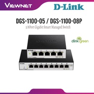 D-Link DGS-1100-05 / DGS-1100-08P Gigabit EasySmart Switch | 5-Port & 8-Port PoE Smart Managed Switc
