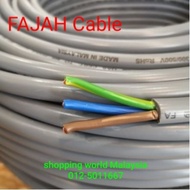 Fajar 3core Cable 1mm/1.5mm/2.5mm  Per/1 Meter