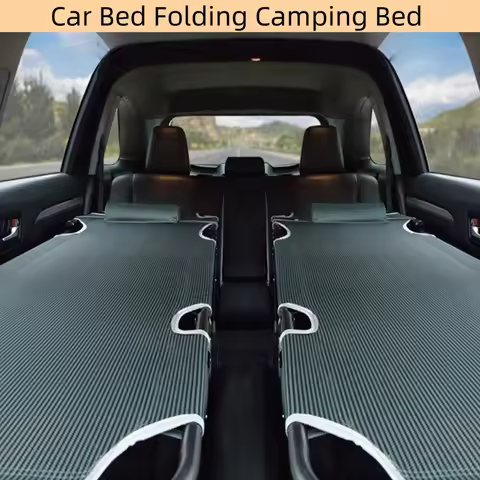 Car Bed Folding Camping Bed with Pillow 165CM*56CM Car Travel Bed Camping Car Mat Car Rear Seat Fold