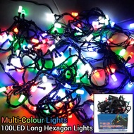 Long Hexagon RGB Multi-Colour 100 LED Light Decoration LED Strip Light For Event With 8M Length