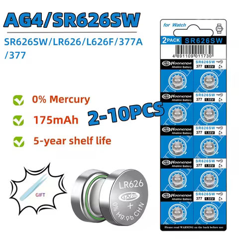 2PCS-10PCS 1.55V AG4 Button Batteries 377 SR626 SR626SW Cell Coin Alkaline Battery 177 376 626A LR66