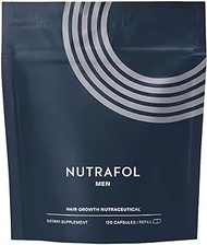 Nutrafol Men's Hair Growth Supplement, Clinically Proven for Thicker-Looking, Stronger-Feeling Hair and More Scalp Coverage (1 Month Supply [Refill Pouch]), 0.2 kilograms, 120.0 Count