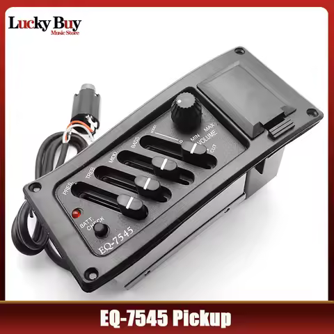 Professional 4 Band Acoustic Guitar Preamp Amplifier EQ 7545R Pickup 6.5MM Output Acoustic Guitar Ac