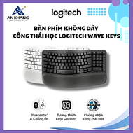 Bàn phím không dây công thái học Logitech Wave Keys - Kết nối Bluetooth, Gác tay, Windows, MacOs - H
