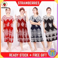 Women Short Sleeves Round Neck Kaftan Cotton Sleeping Dress Pyjamas Baju Tidur/Baju Kaftan/Kelawar [D25300]