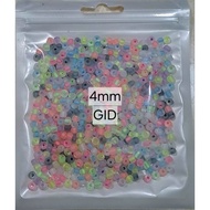 Mute GID sand beads 4mm retail (50 grams) (e)