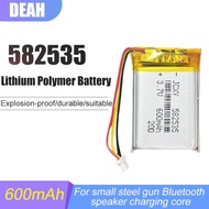 3.7V 600mAh 582535 602535 Lithium Polymer Rechargeable Battery For GPS MP3 LED Light Bluetooth Heads