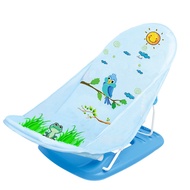 ST-🚢Portable Foldable Baby Bath Chair Hair-Washing Chair Newborn Baby Bathtub Bracket Bath Bed Plastic