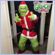 Christmas Cosplay Costumes The Grinch Green Hair Monster Clothes Mask Christmas Grinch Play Costume 
