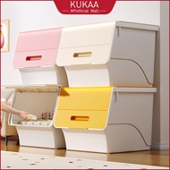 Kukaa 34L Large Capacity Flip Top Storage Box Large Capacity Stack Box storage With Roller