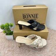 BONNIE KASUT HEELS WANITA TUMIT 2inci 9823-12 BLACK BEIGE