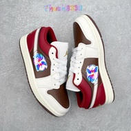 K Version Company Grade 1st Generation First Layer Leather Barb Low-Top Joint Sneakers Men Women Fla