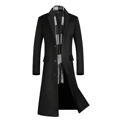 Coats for Men,Wool content 54%,A Long Jacket Below The Knee,Men's Overcoat,Men's Coat Windbreaker,Me