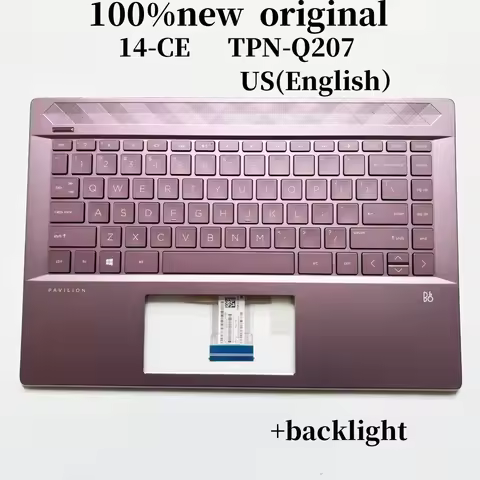 100%New US English TPN-Q207 For HP Pavilion 14-CE keyboard Palmrest Assembly with backlight