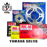 RKM RK-M 428 SPROCKET SET RANTAI 132L YAMAHA SRL115 SRL115FI LAGENDA115 FI SPROCKET SET WITH CHAIN O RING HEAVY DUTY