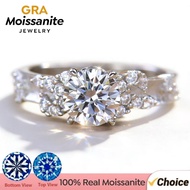 1CT Starry Ring Moissanite Diamond Luxury Women Wedding Engagement Ring