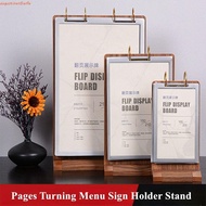 AUGUSTINAN Ads Display Stand, Multi page Wooden Holder Menu Card Holder, Multipurpose Acrylic Label 
