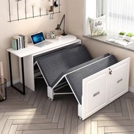 多功能摺疊床書桌組合 乳膠款多功能折疊床壹體書桌隱形小戶型家用辦公室午休伸縮書房