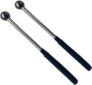 TUOREN 1 Pair Tongue Drum Mallets Metal Steel Head Drum Sticks with Rubber Handle Ethereal Drumstick Percussion Sticks Hammer for Glockenspiel Xylophone Chime Woodblock and Bells 8.7inch