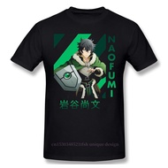 Naofumi Iwatani T-Shirt Men 100% Cotton Short Summer Sleeve The Rising Of The Shield Hero Cosplay Games Casual Camiseta Loose top tee
